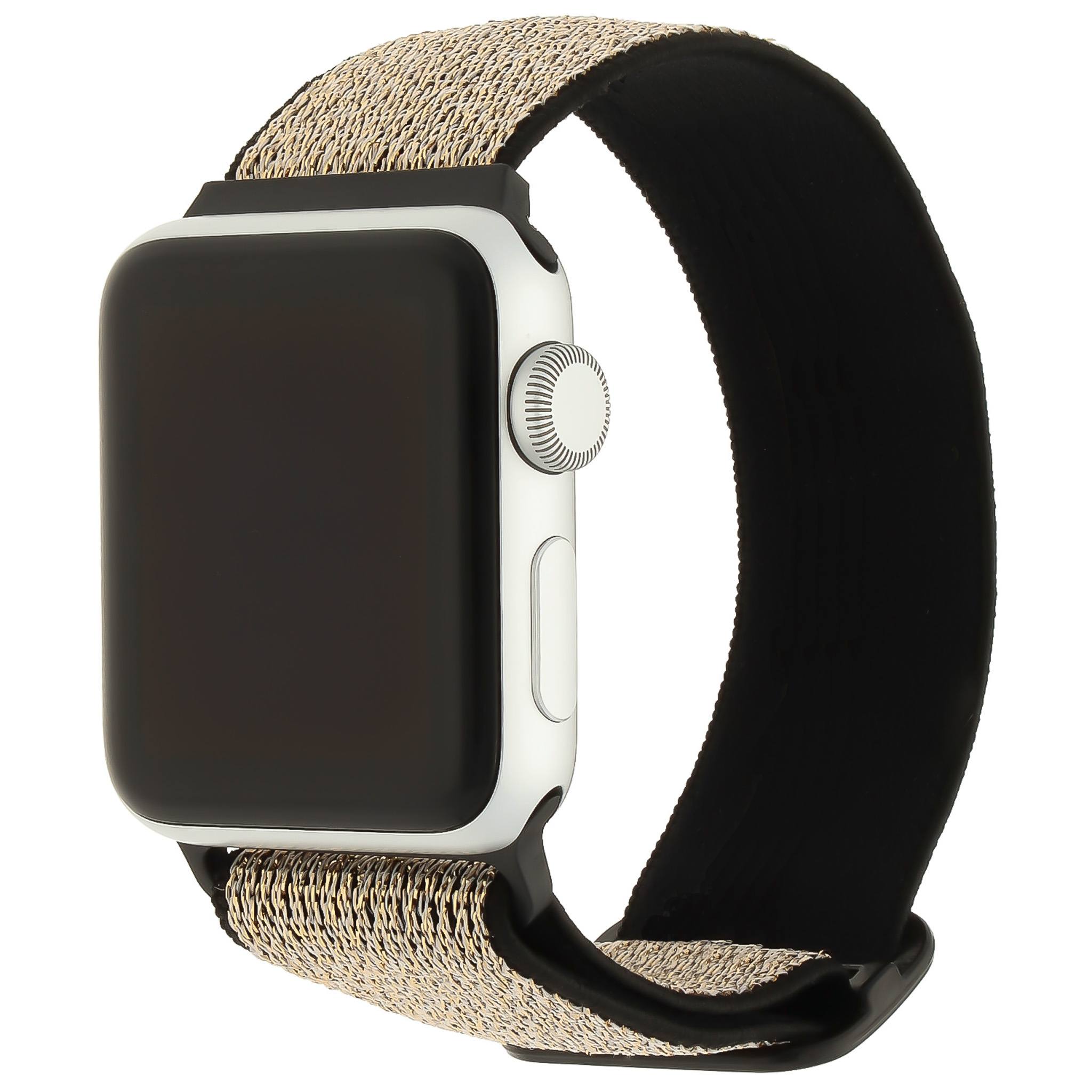 Apple Watch Nylon Woven Solo Strap - Glitter Black Gold