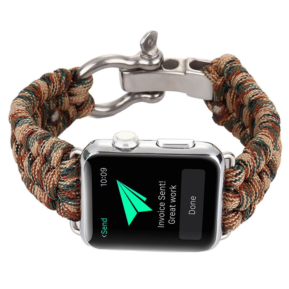 Apple Watch Nylon Rope Strap - Camouflage Brown