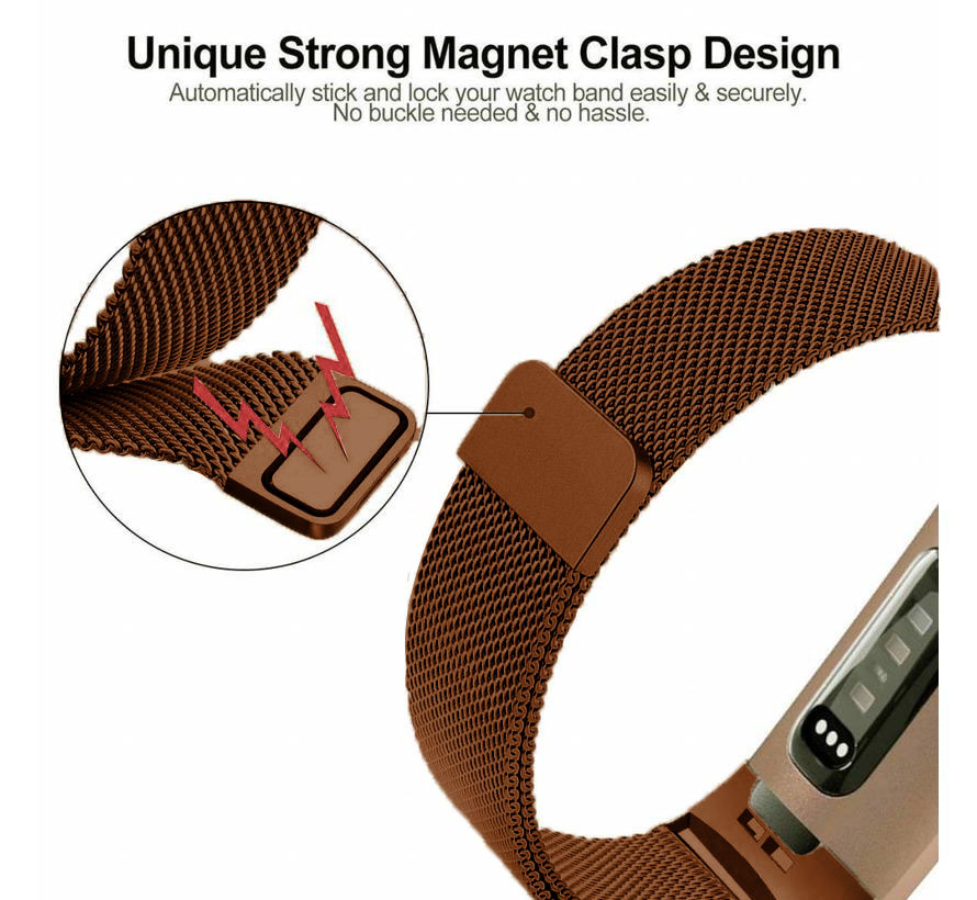 Fitbit Charge 3 &Amp; 4 Milanese Strap - Brown