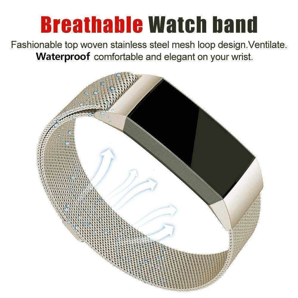 Fitbit Charge 3 &Amp; 4 Milanese Strap - Champagne