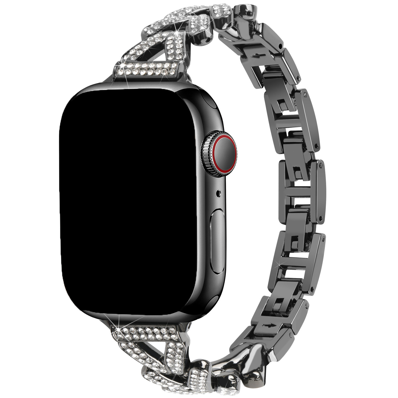 Apple Watch Heart Steel Link Strap - Faye Black