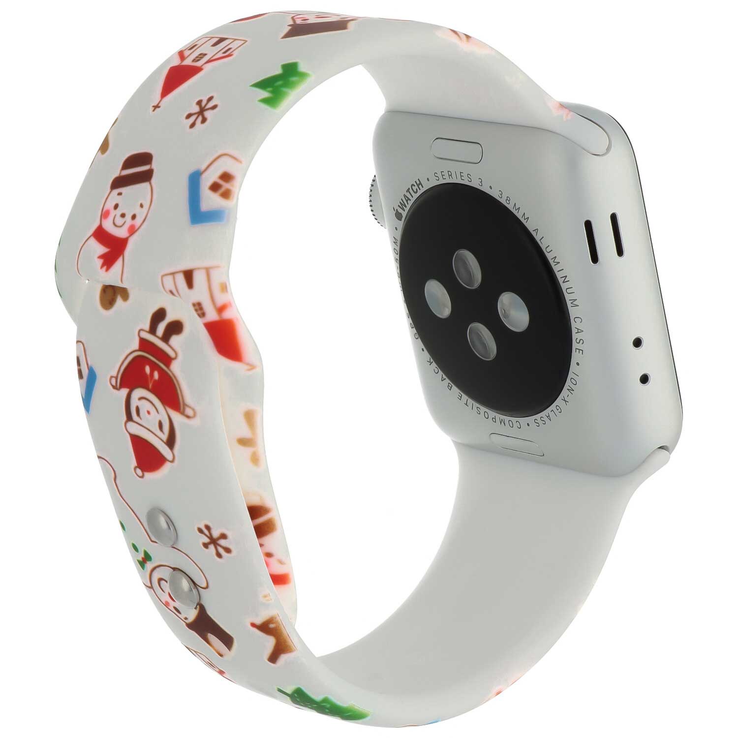 Apple Watch Print Sport Strap - Christmas Snowman White