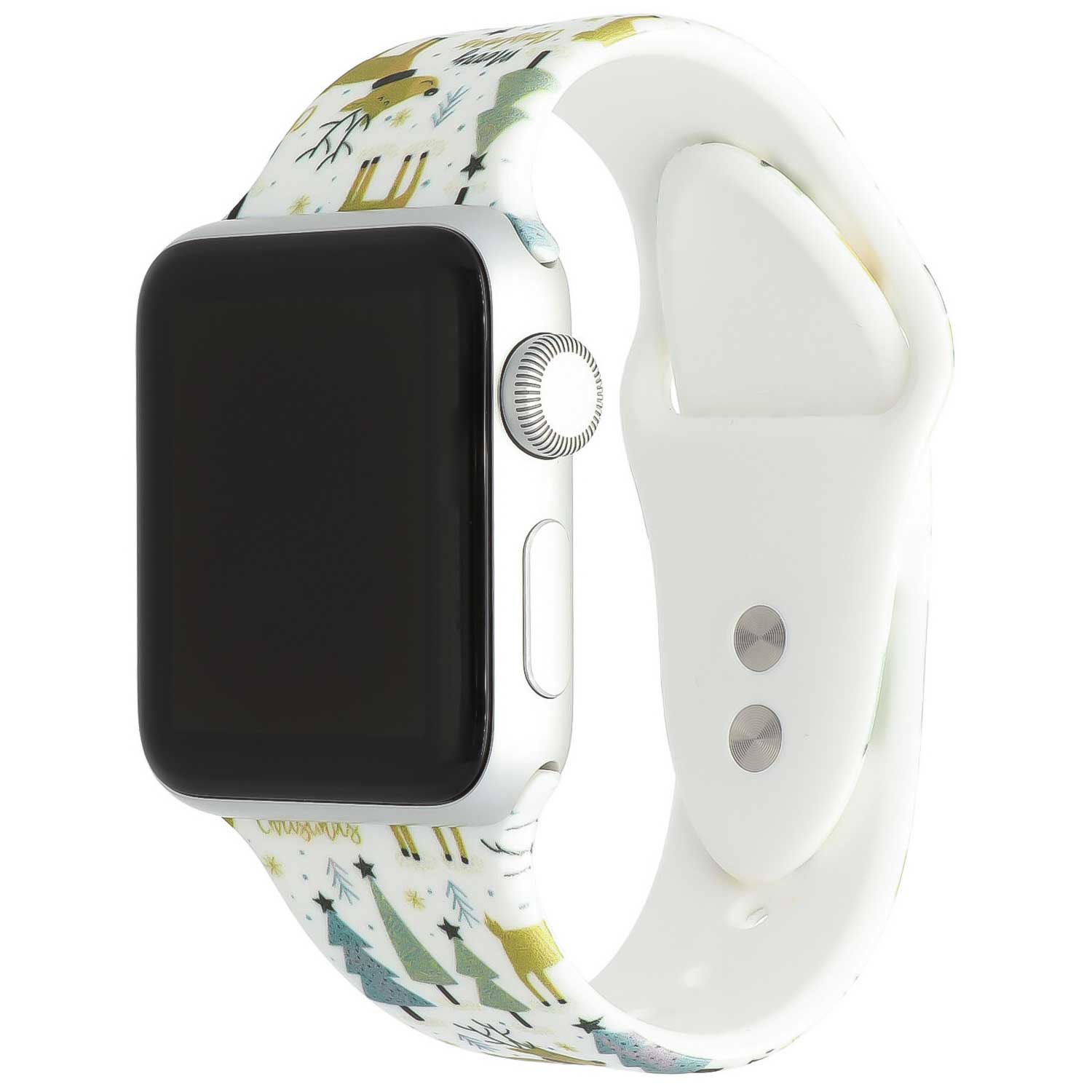 Apple Watch Print Sport Strap - Christmas Tree White