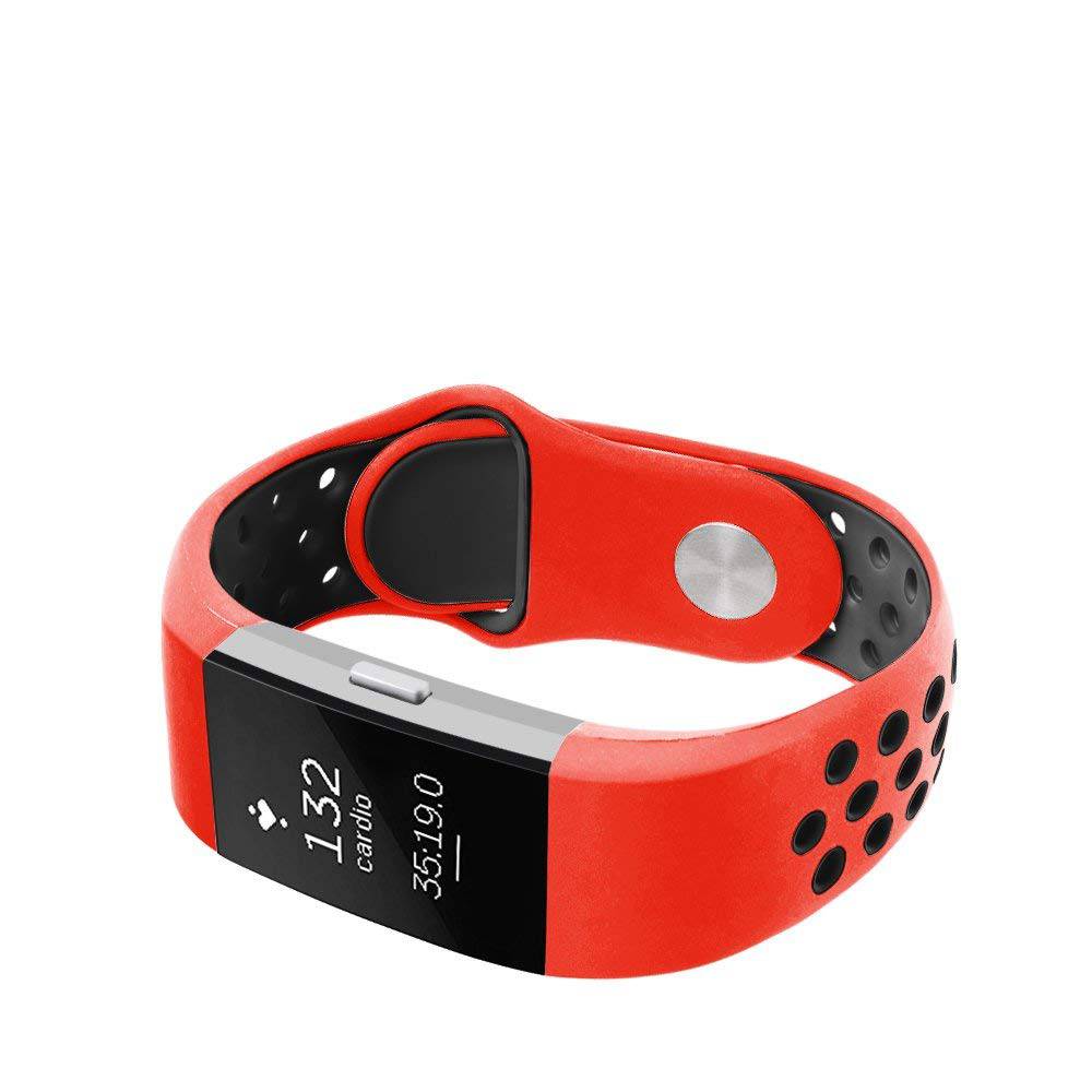 Fitbit Charge 2 Double Sport Strap - Red Black