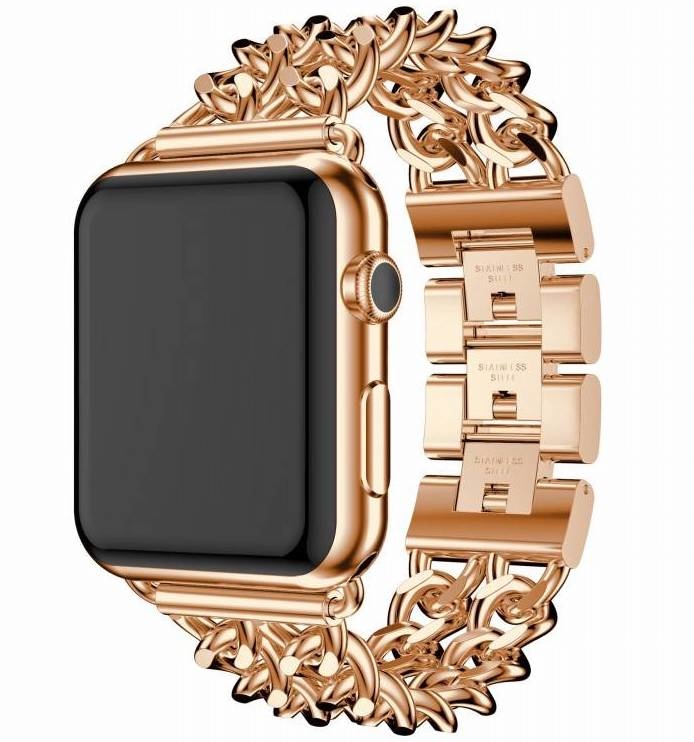 Apple Watch Steel Cowboy Link Strap - Rose Gold