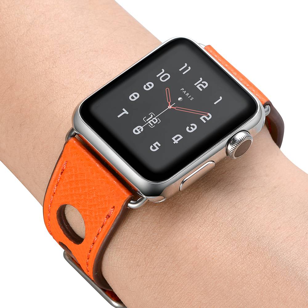 Apple Watch Leather Hermes Strap - Orange