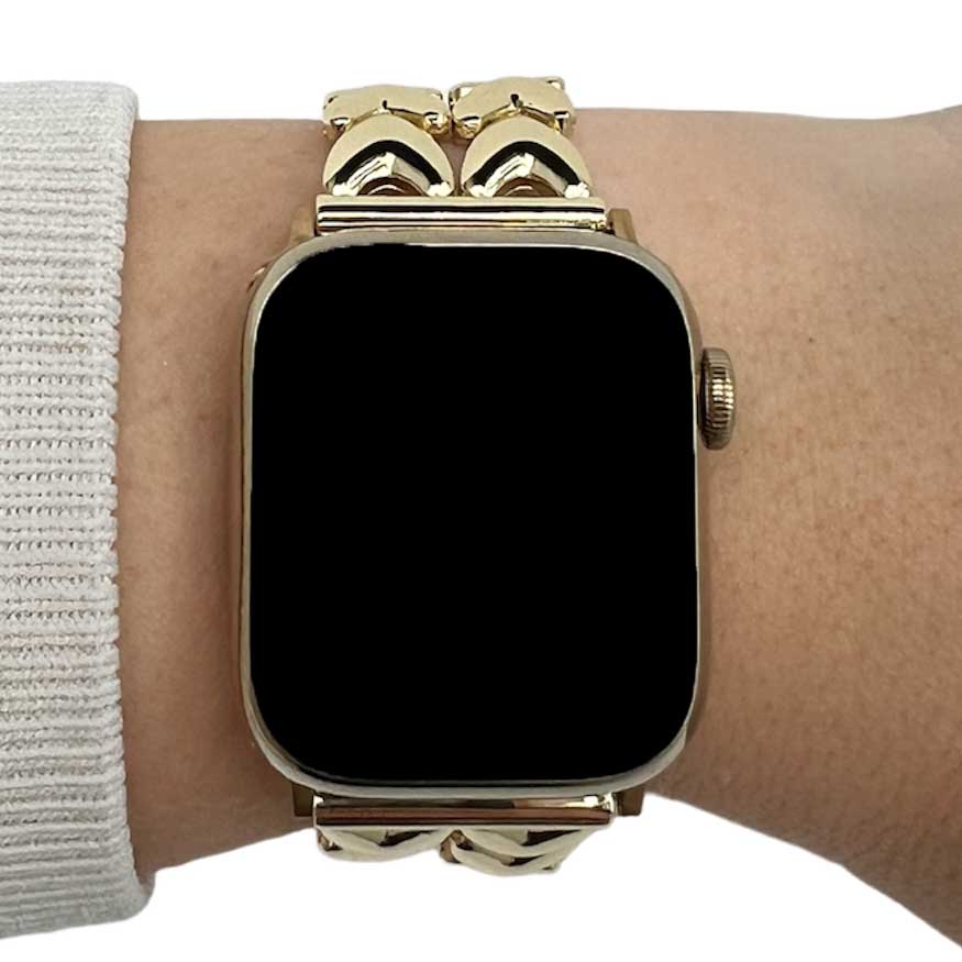 Apple Watch Heart Steel Link Strap - Gold