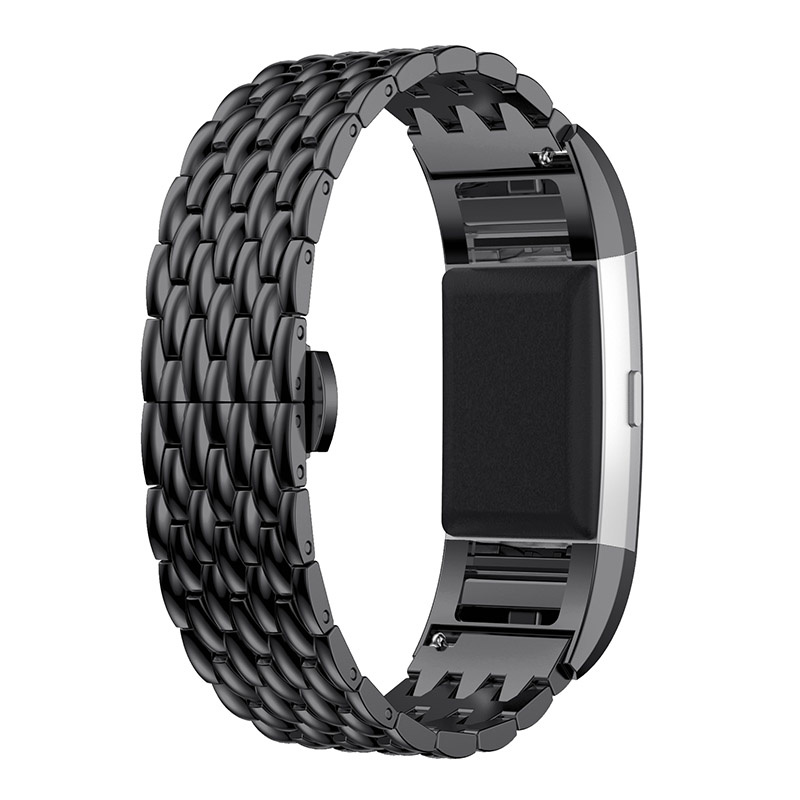 Fitbit Charge 2 Dragon Steel Link Strap - Black