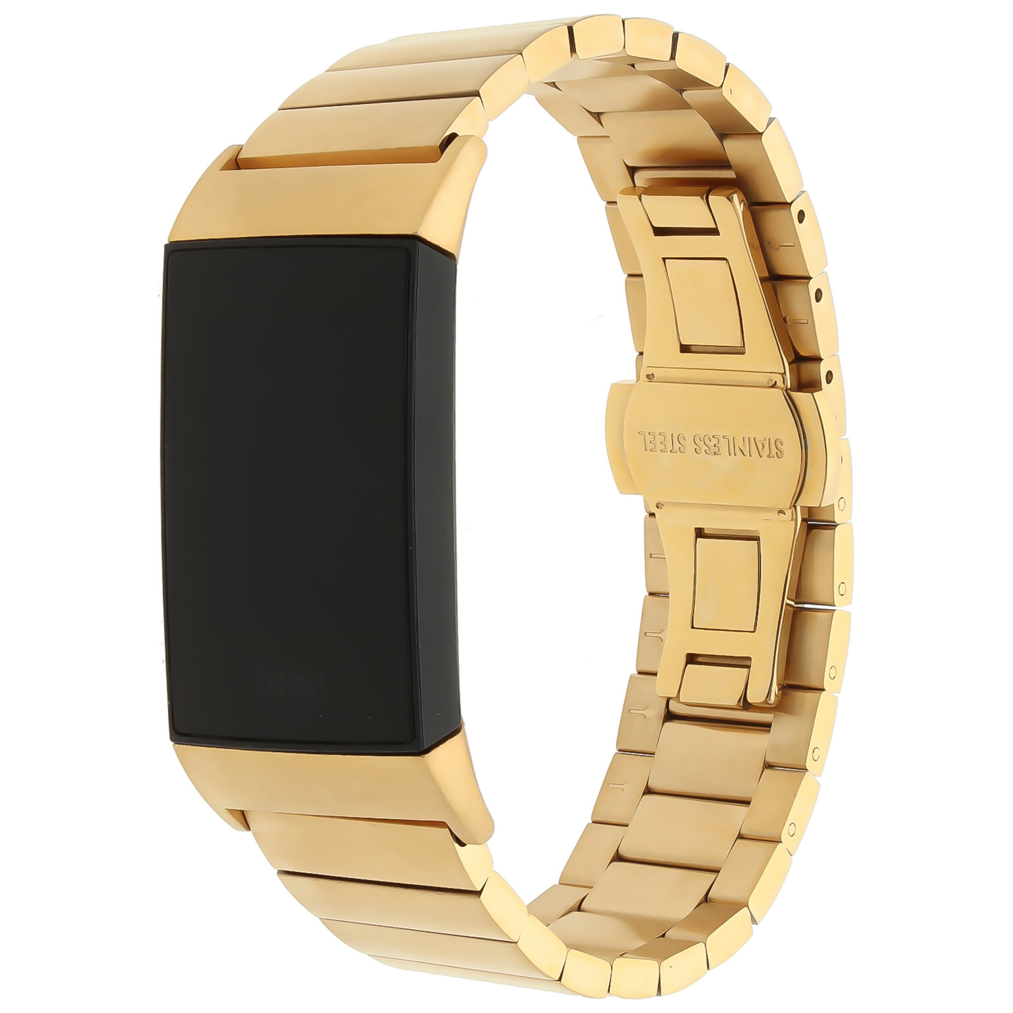 Fitbit Charge 3 &Amp; 4 Steel Link Strap - Gold