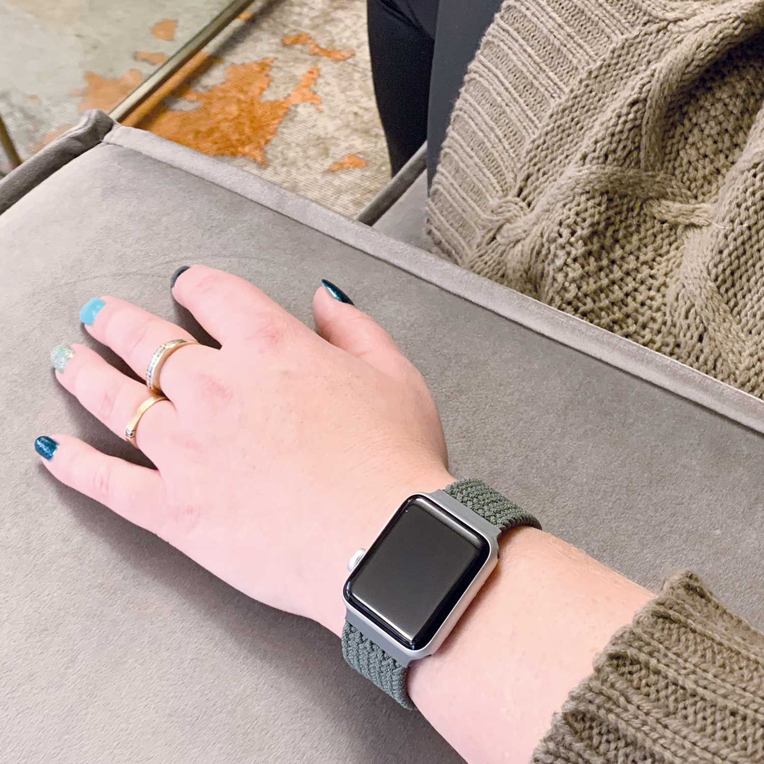 Apple Watch Nylon Braided Solo Loop Strap - Inverness Green