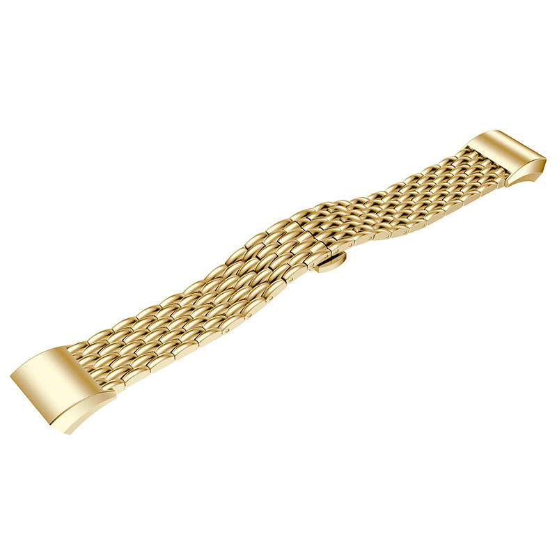 Fitbit Charge 3 &Amp; 4 Dragon Steel Link Strap - Gold