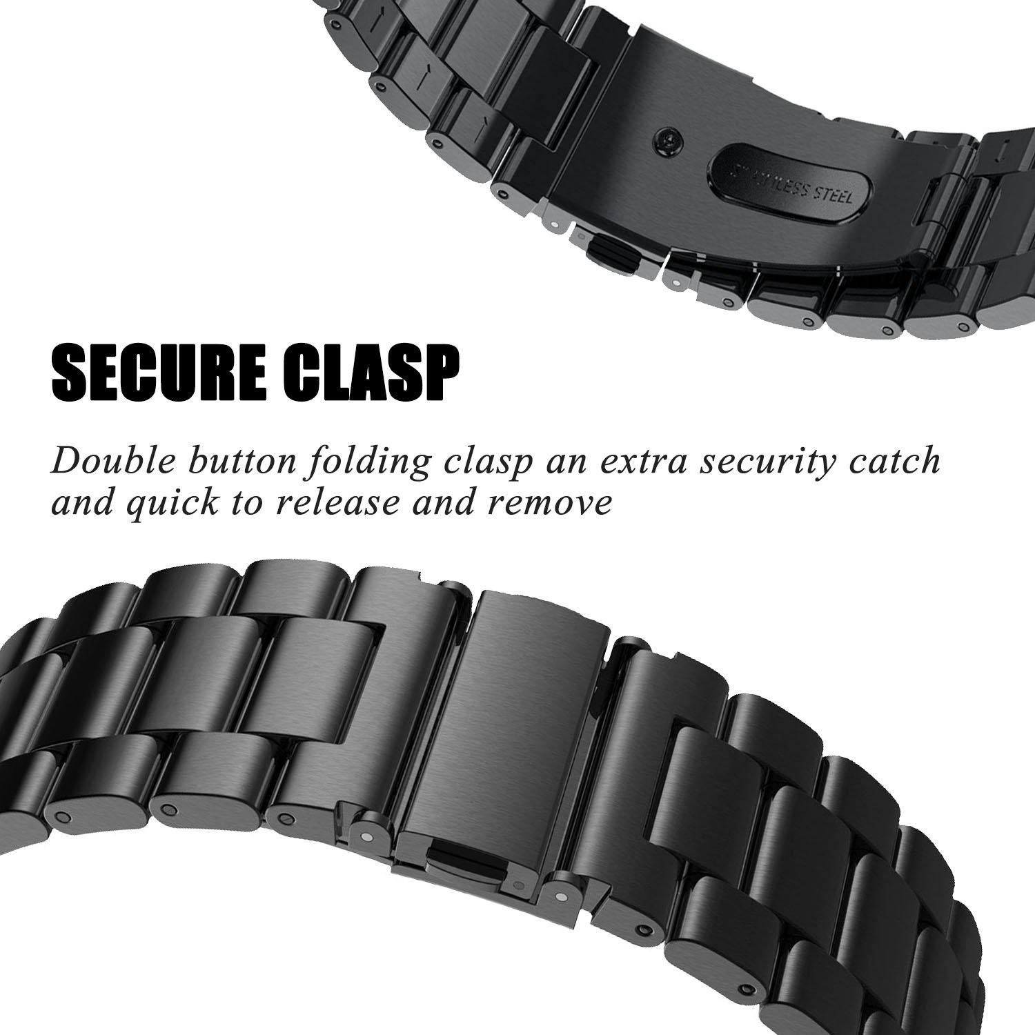Fitbit Versa Beads Steel Link Strap - Black