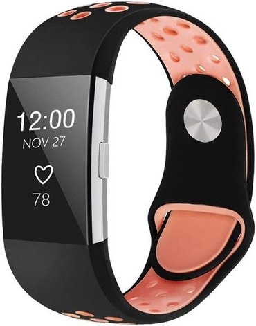 Fitbit Charge 2 Double Sport Strap - Black Pink