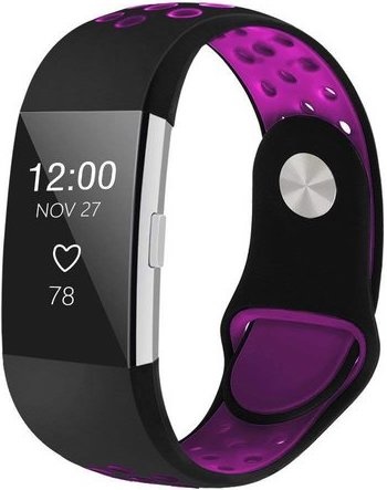 Fitbit Charge 2 Double Sport Strap - Black Purple