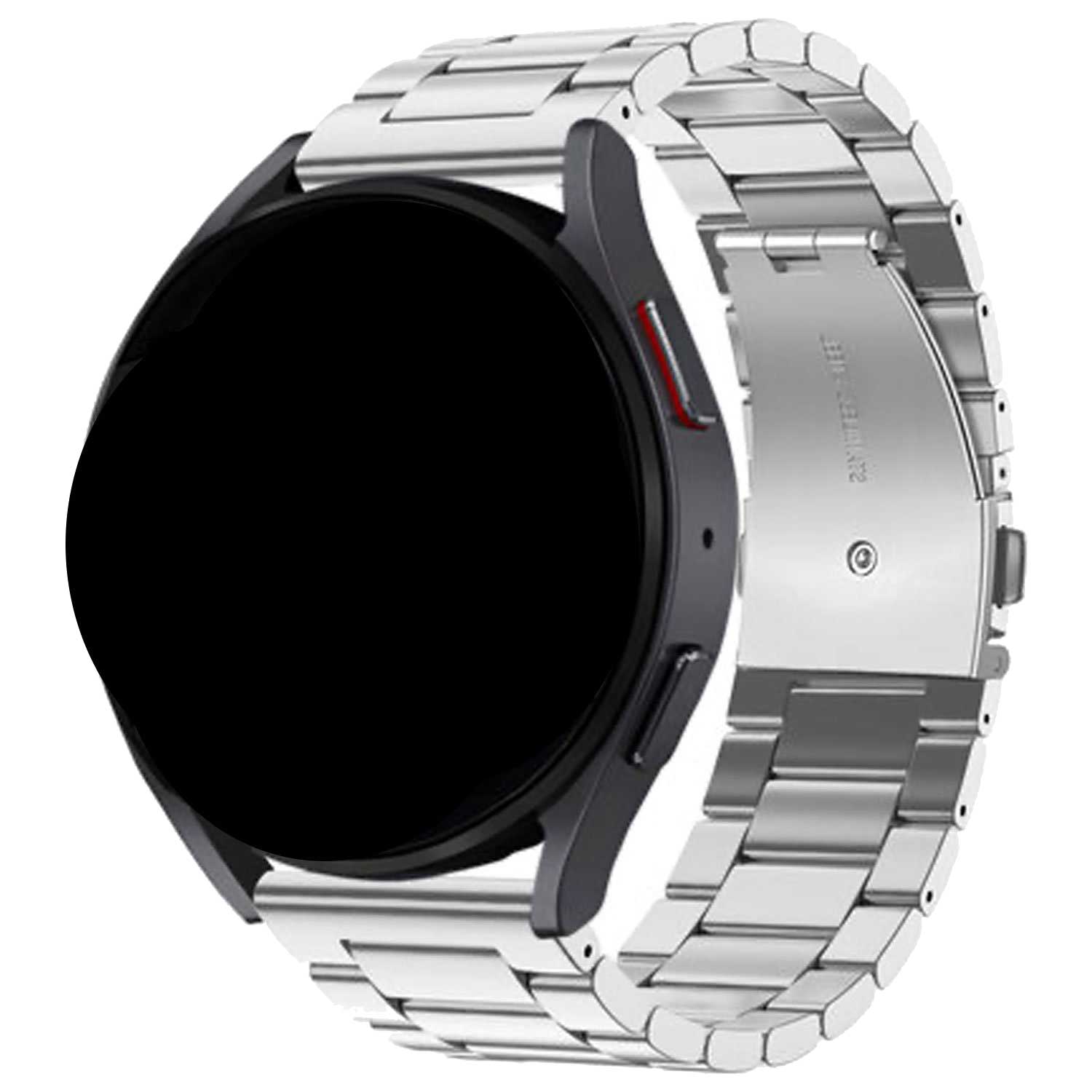 Samsung Galaxy Watch 7 Beaded Steel Link Strap - Silver