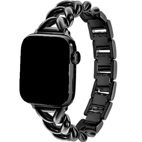 Apple Watch Heart Steel Link Strap - Lisa Black
