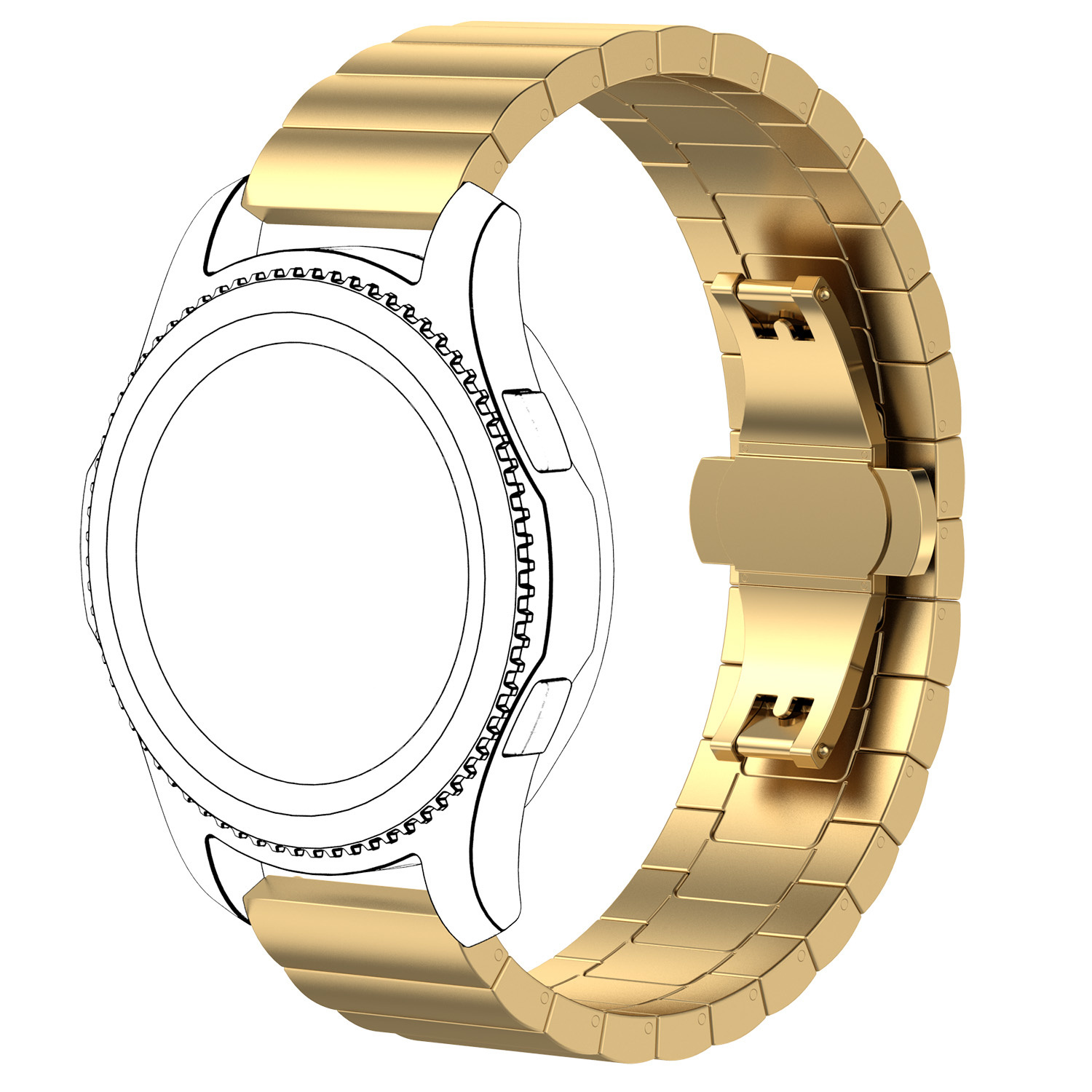 Samsung Galaxy Watch Steel Link Strap - Gold