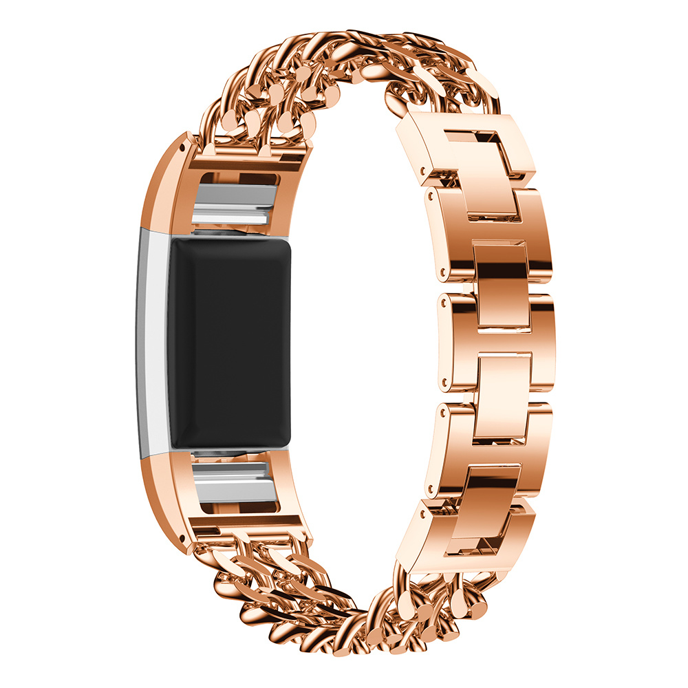 Fitbit Charge 3 &Amp; 4 Cowboy Steel Link Strap - Rose Gold