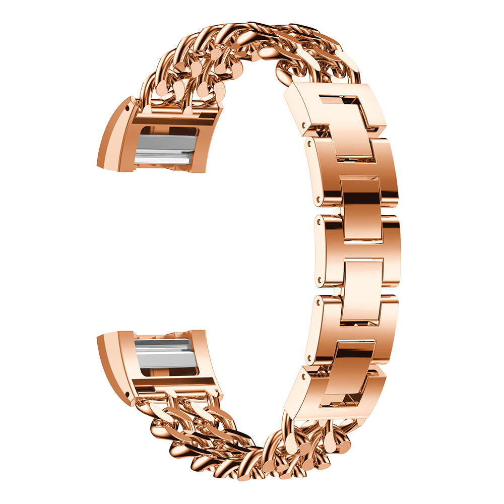 Fitbit Charge 3 &Amp; 4 Cowboy Steel Link Strap - Rose Gold