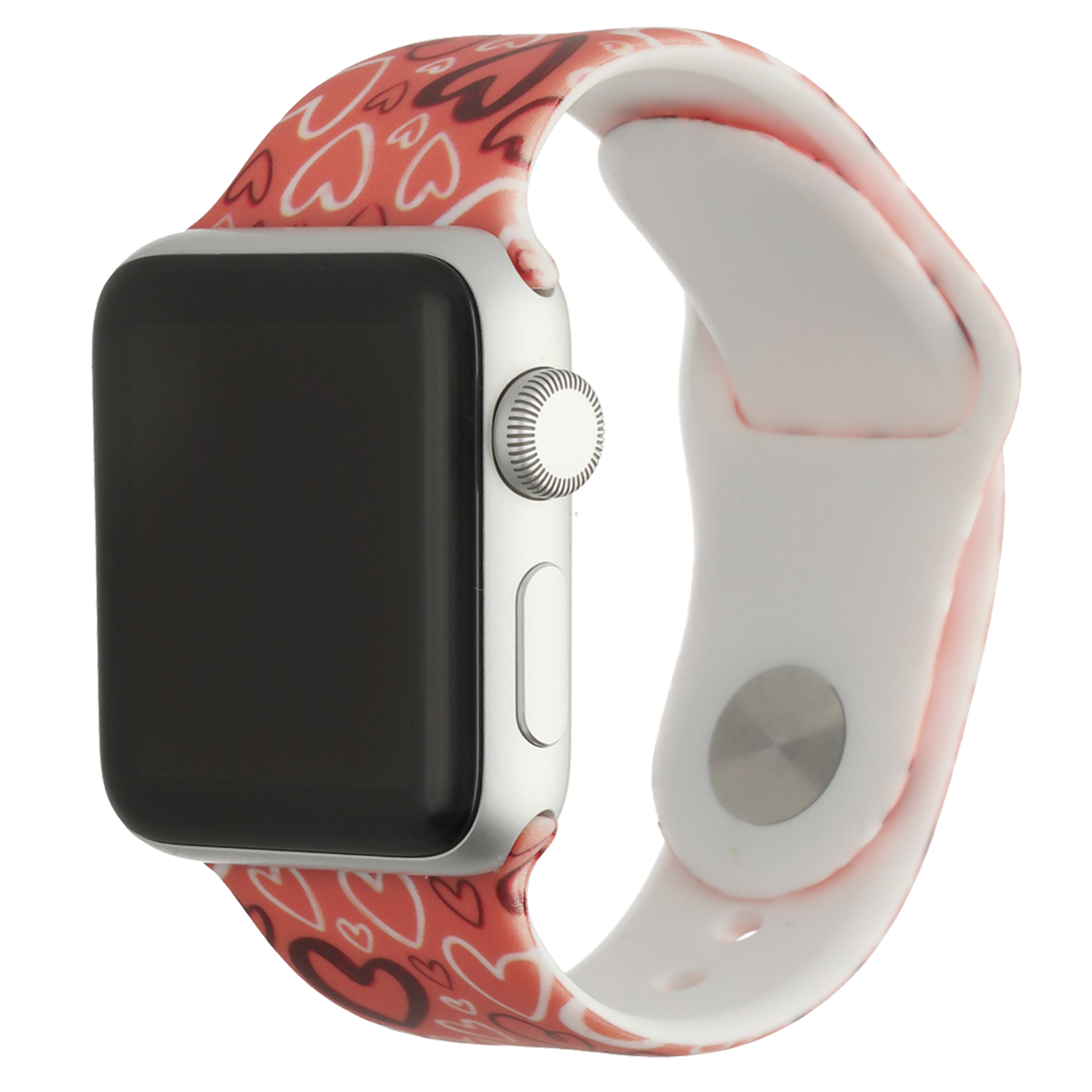 Apple Watch Print Sport Strap - Hearts Print Red