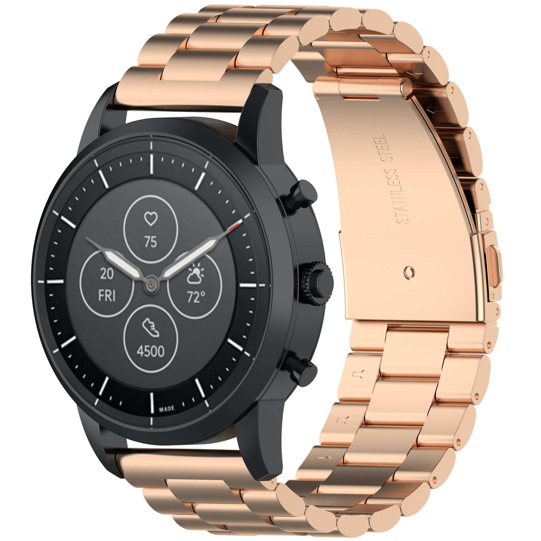 Garmin Vivoactive / Vivomove Beads Steel Link Strap - Rose Gold