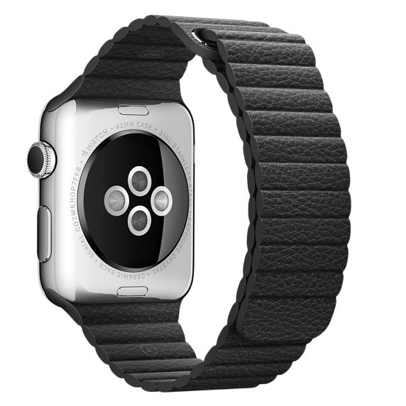 Apple Watch Leather Rib Strap - Black