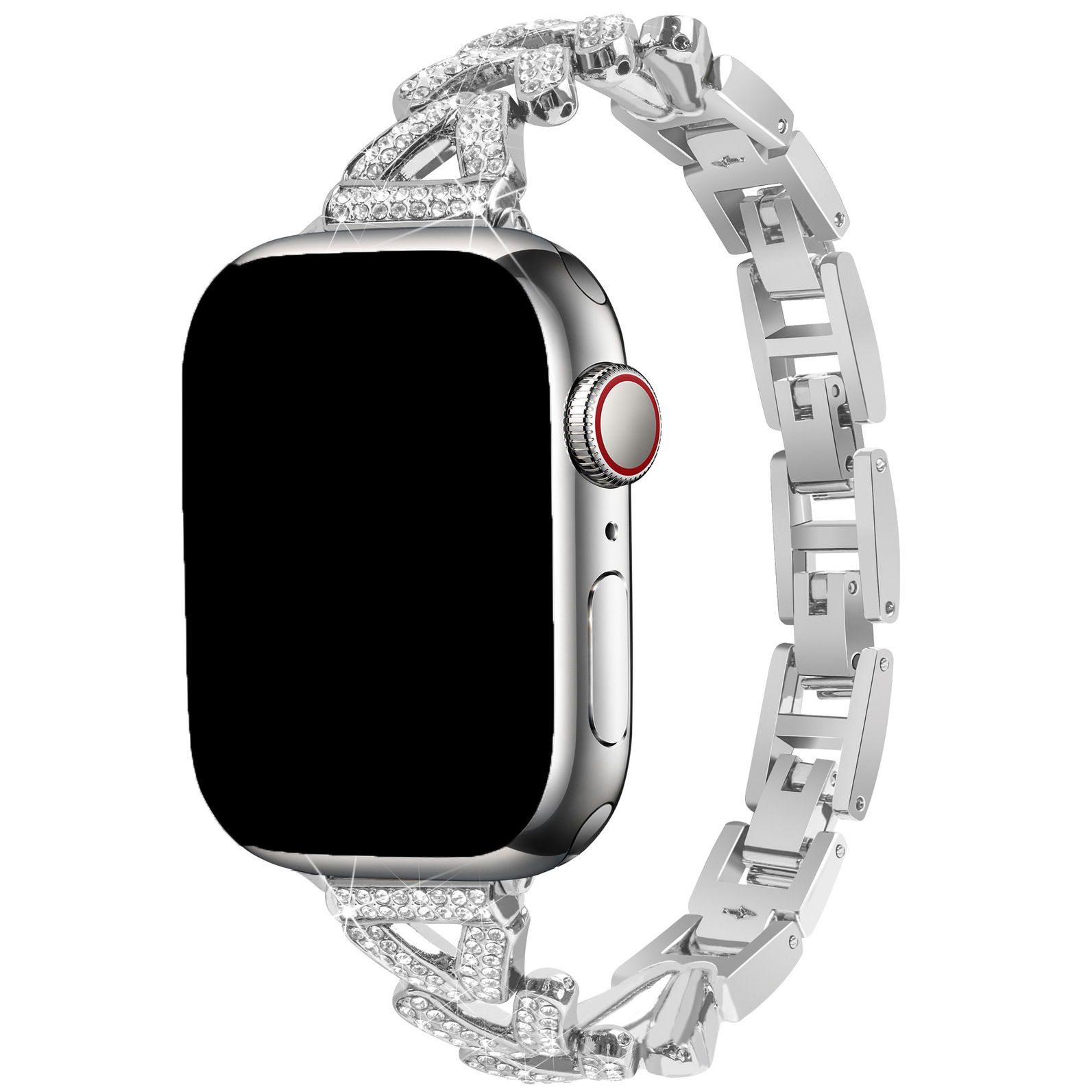 Apple Watch Heart Steel Link Strap - Faye Silver
