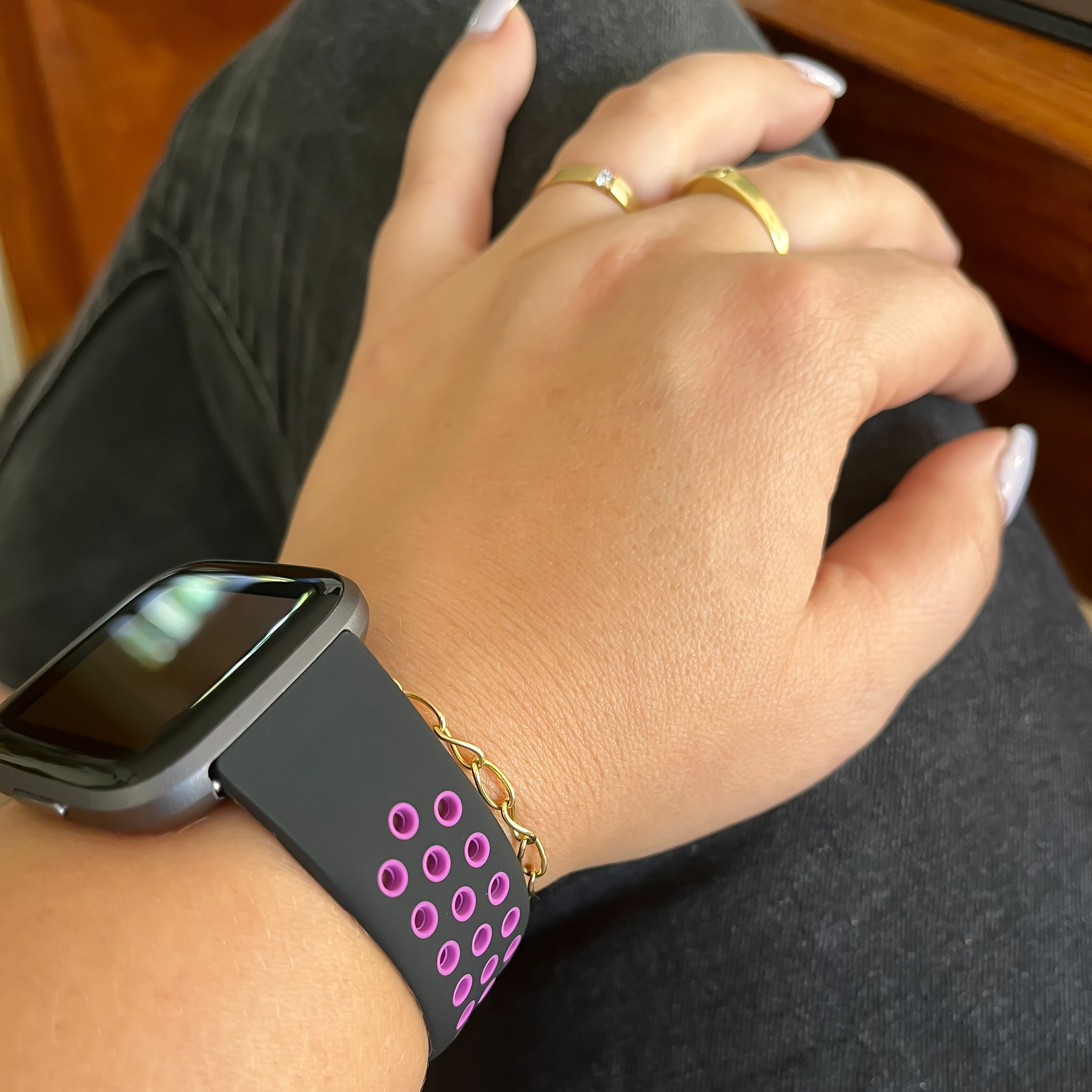 Fitbit Versa Double Sport Strap - Black Purple