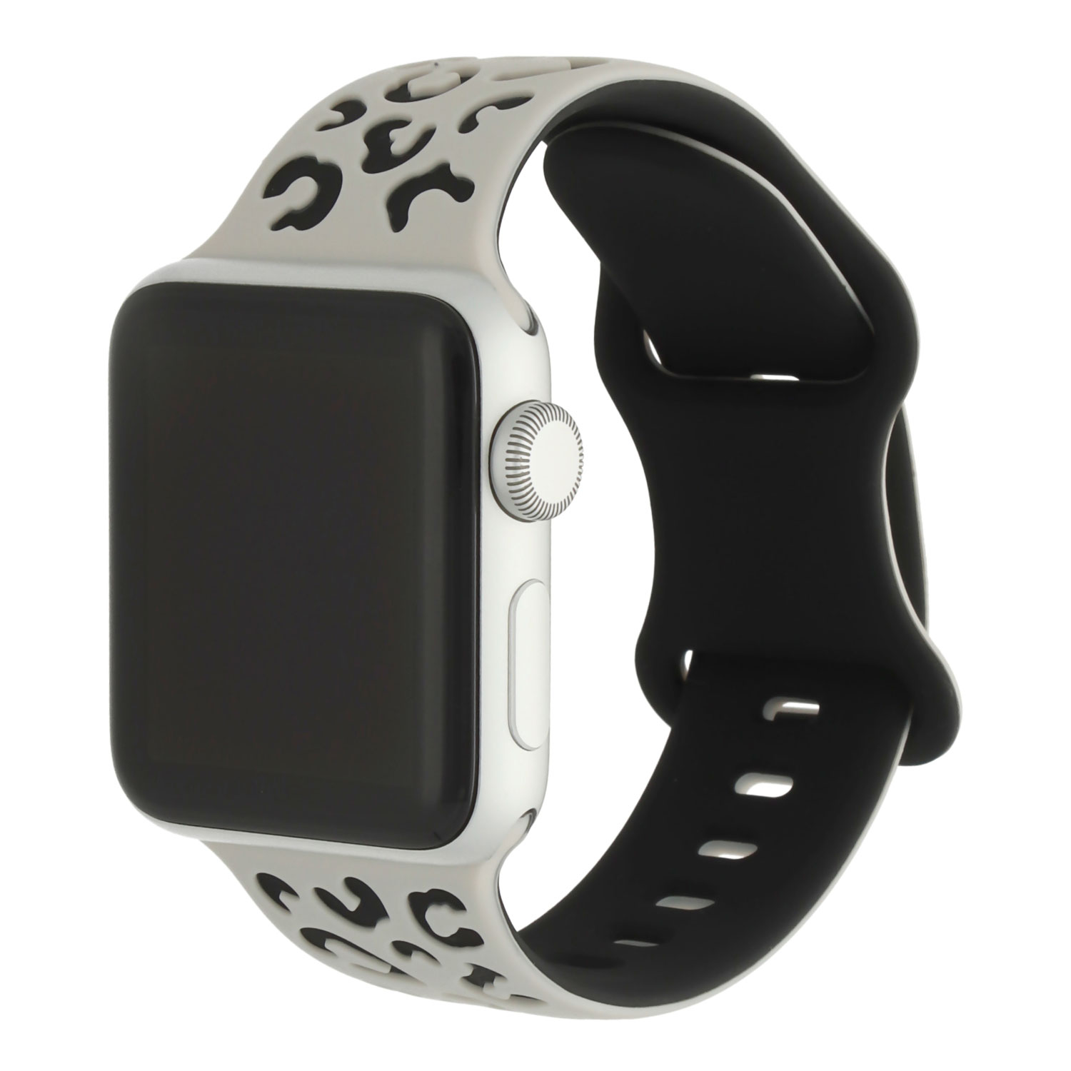 Apple Watch Silicone Leopard Wild Strap - Starlight Black