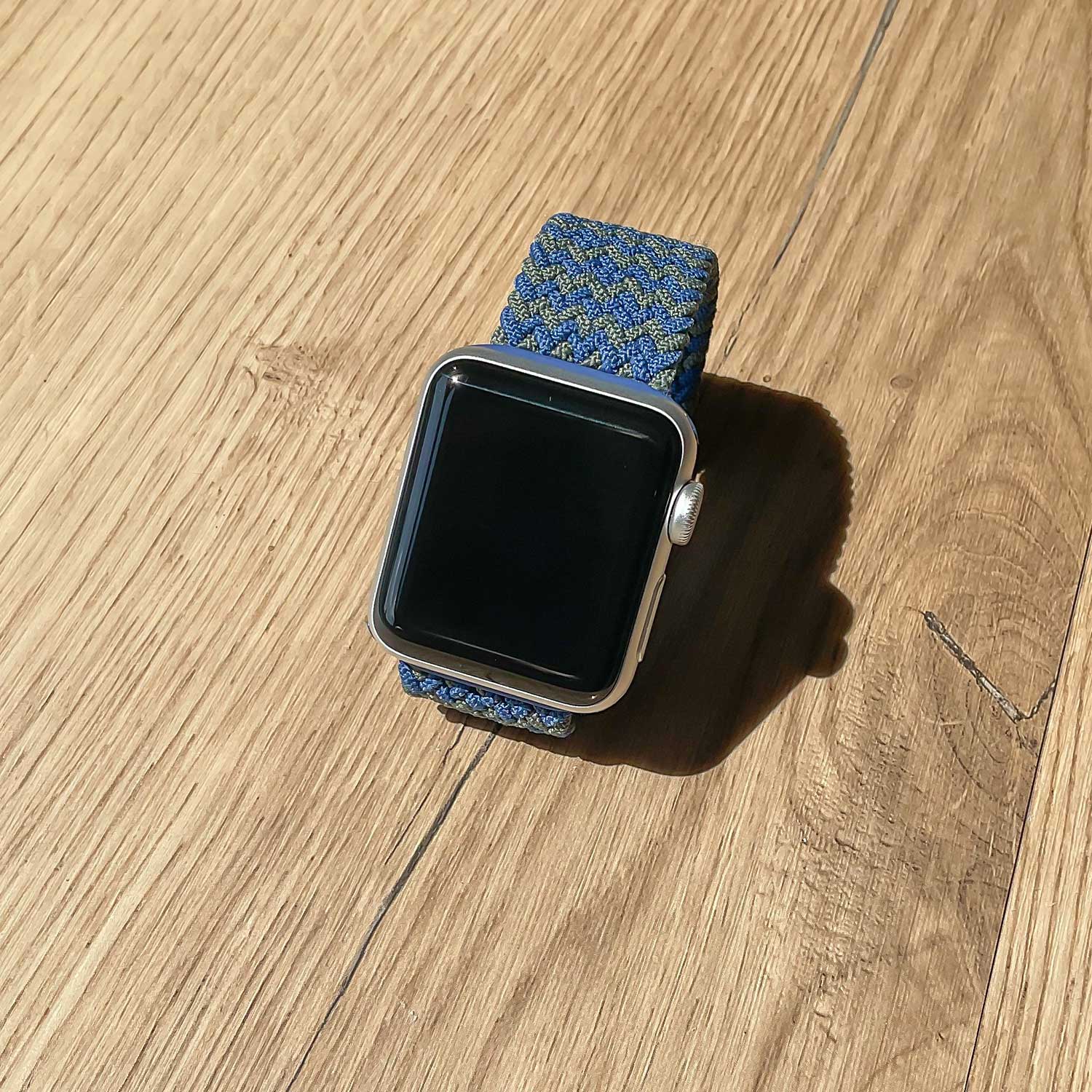Apple Watch Nylon Braided Solo Loop Strap - Blue Green Mix