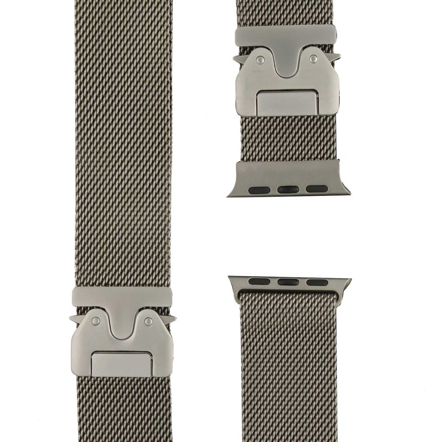 Apple Watch Milanese Buckle Loop Strap - Natural Titanium