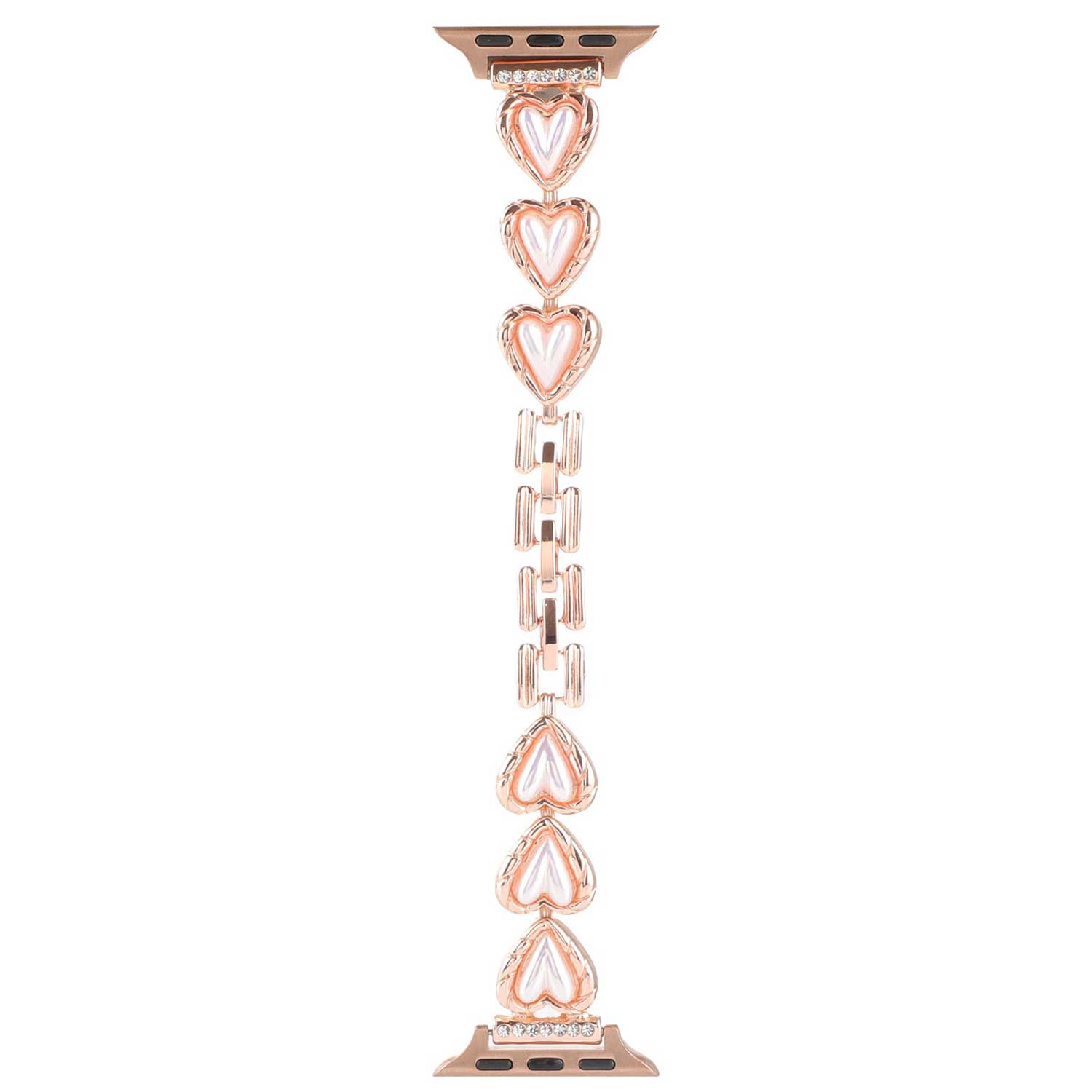 Apple Watch Heart Steel Link Strap - Demi Rose Gold