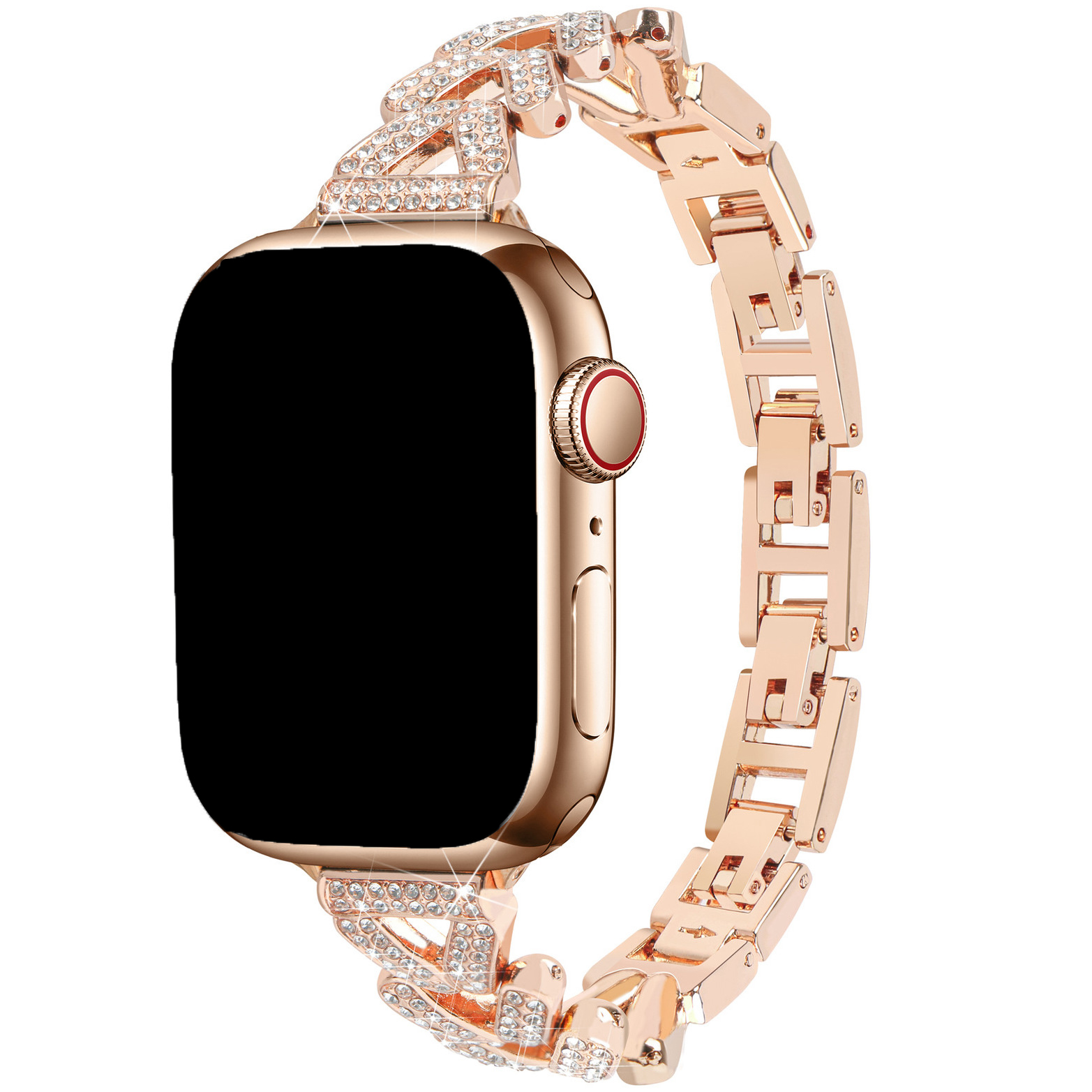 Apple Watch Heart Steel Link Strap - Faye Rose Gold