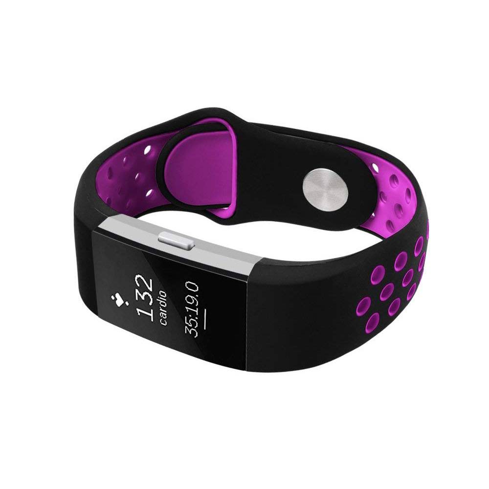 Fitbit Charge 2 Double Sport Strap - Black Purple