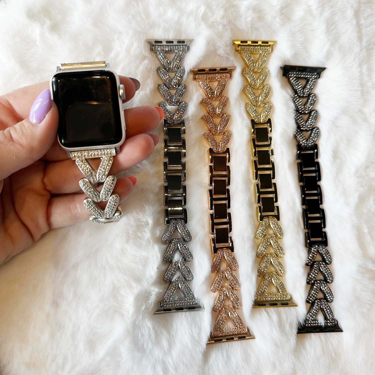 Apple Watch Heart Steel Link Strap - Faye Starlight