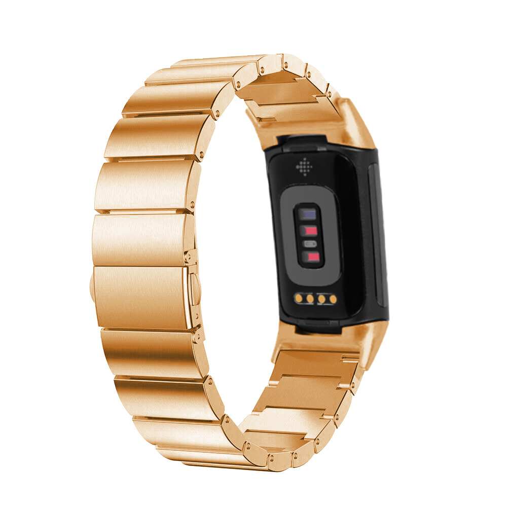 Fitbit Charge 5 Steel Link Strap - Rose Gold