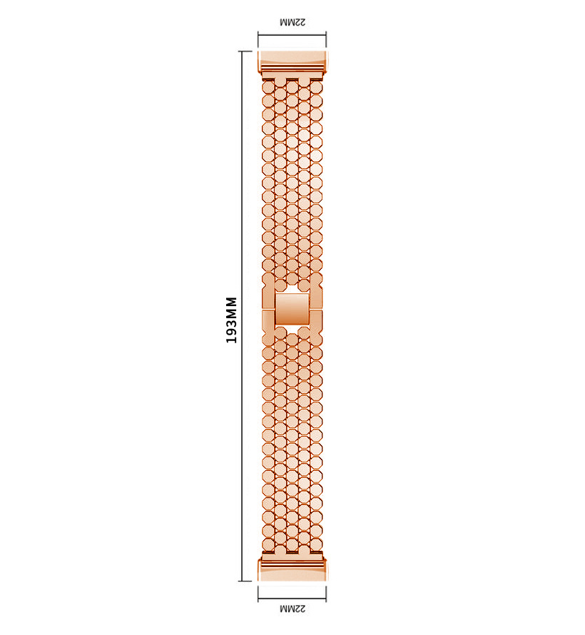 Fitbit Versa 3 / Sense Vis Steel Link Strap - Rose Gold