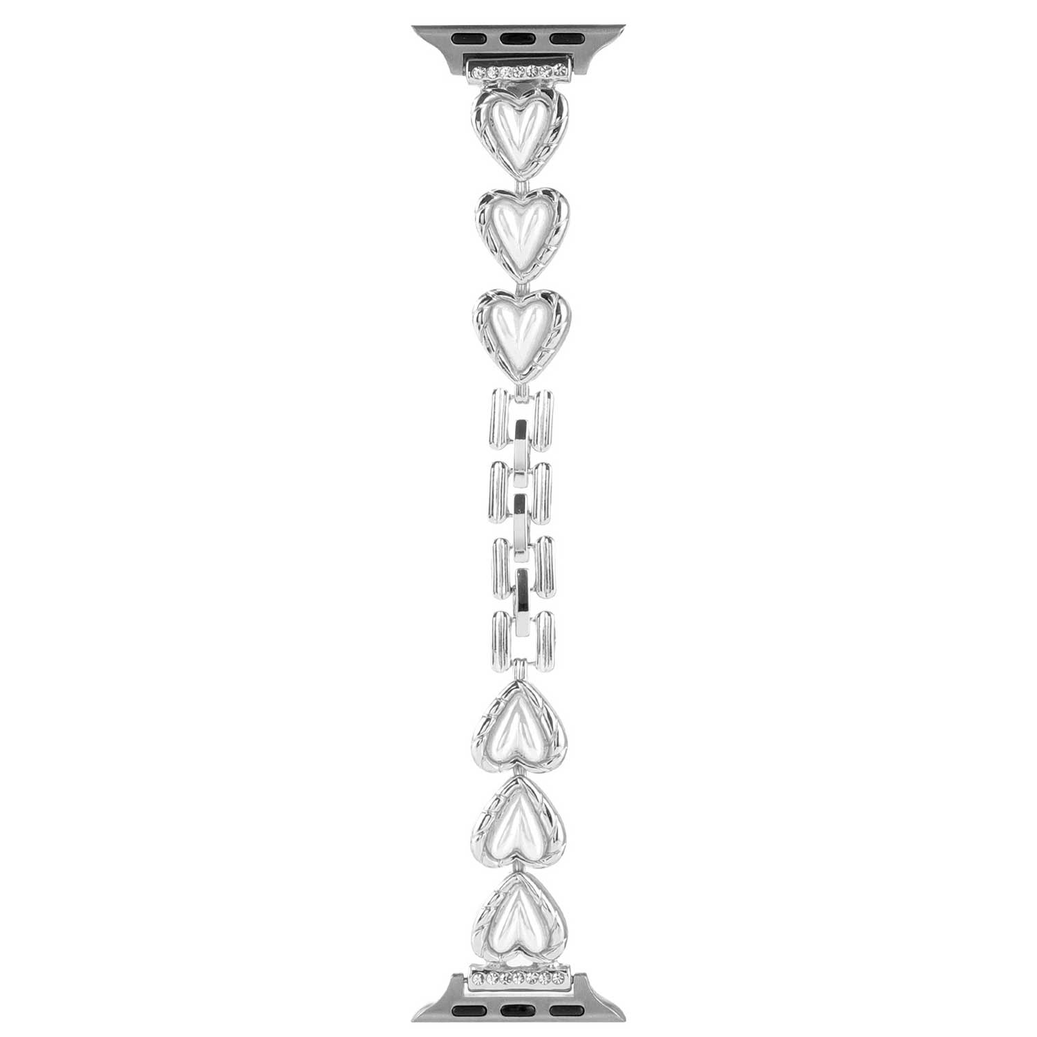 Apple Watch Heart Steel Link Strap - Demi Silver