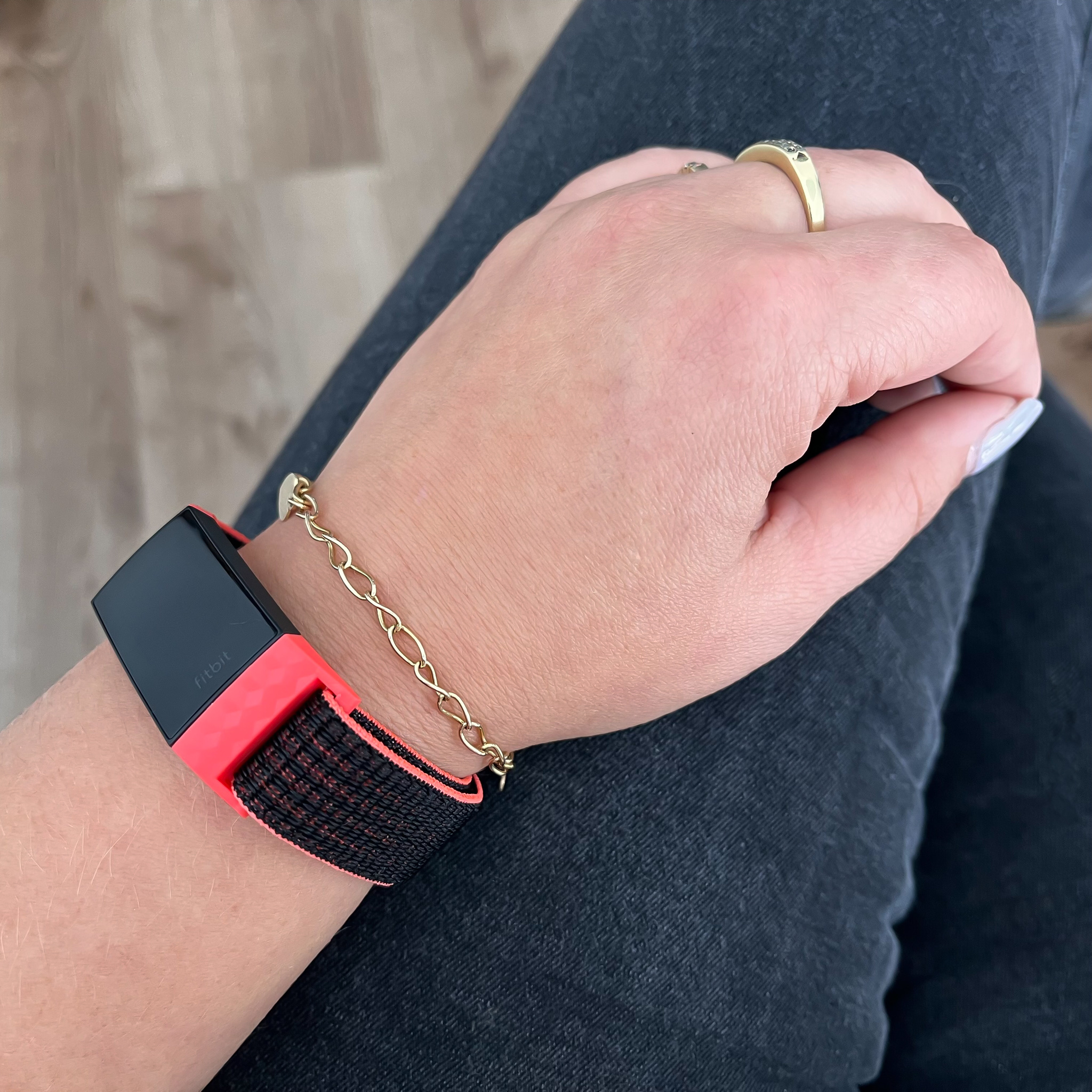 Fitbit Charge 3 &Amp; 4 Nylon Strap - Pink Black