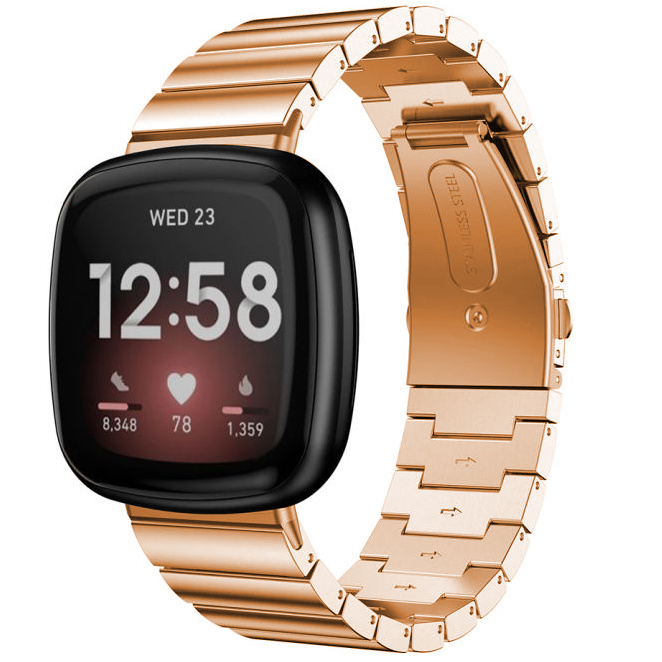 Fitbit Versa 3 / Sense Steel Link Strap - Rose Gold