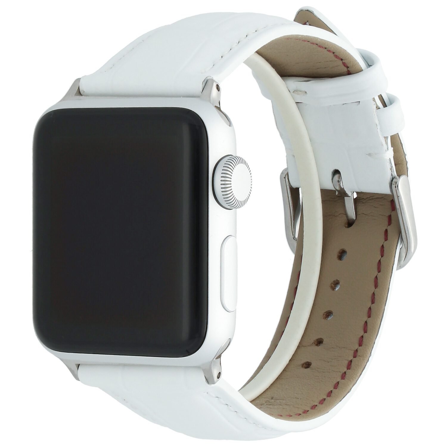 Apple Watch Leather Crocodile Strap - White