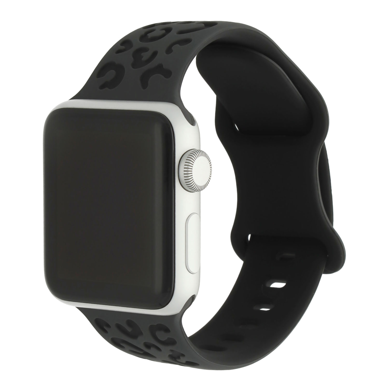 Apple Watch Silicone Leopard Wild Strap - Black Deep grey