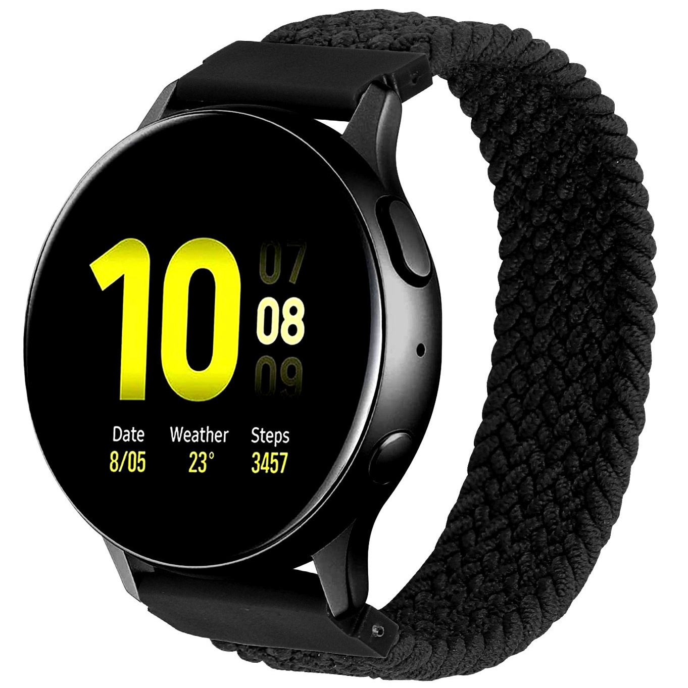 Samsung Galaxy Watch Nylon Braided Solo Strap - Black