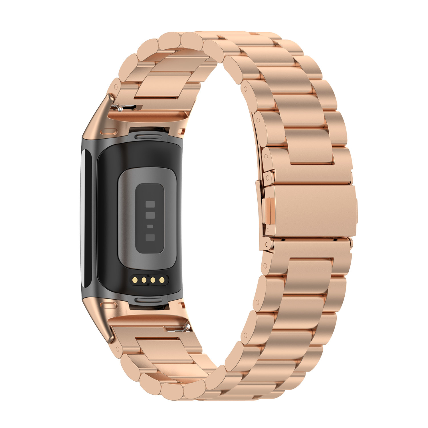 Fitbit Charge 5 beads Steel link band rose gold