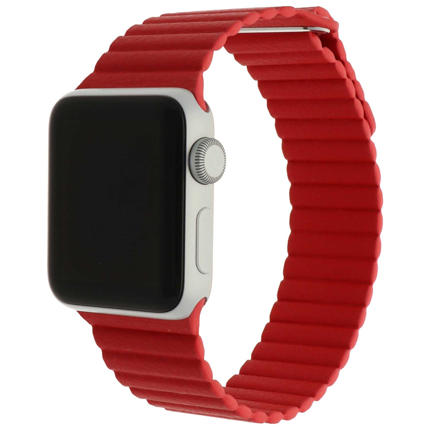 Apple Watch Leather Rib Strap - Red