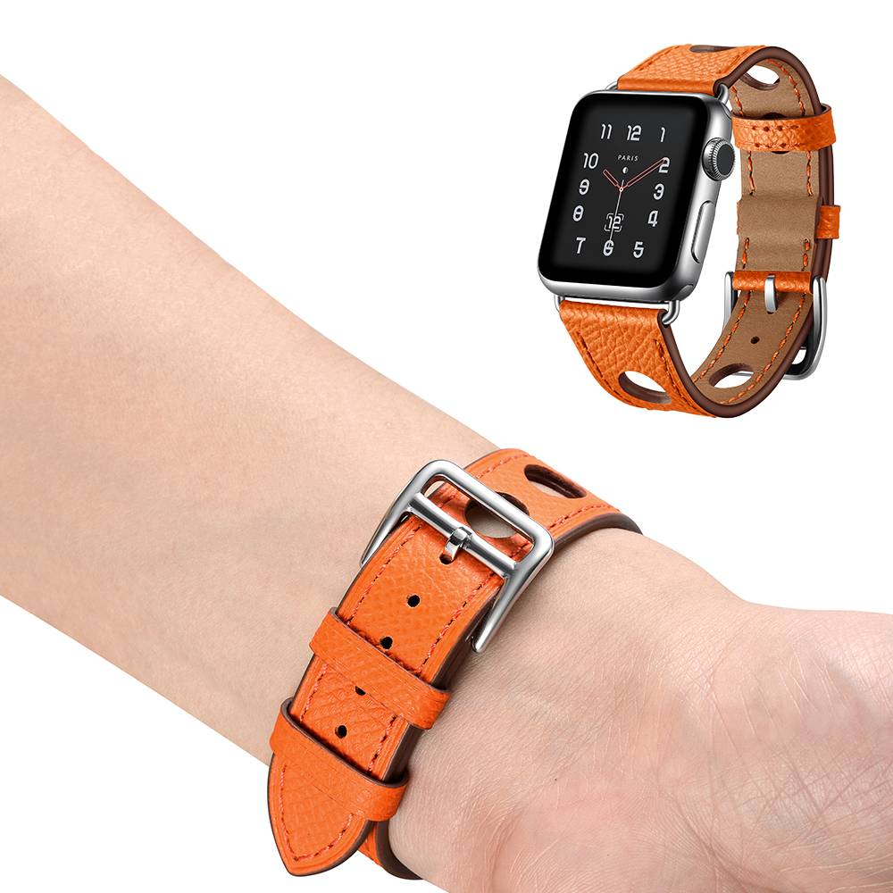 Apple Watch Leather Hermes Strap - Orange