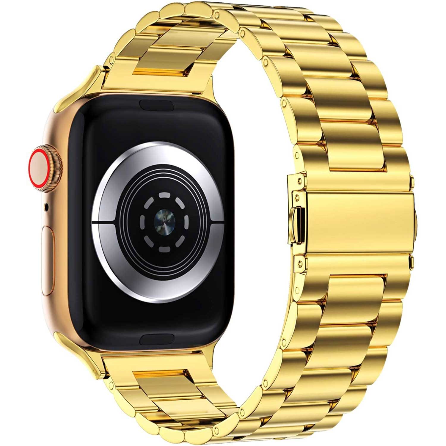 Apple Watch Beads Steel Link Strap - Gold