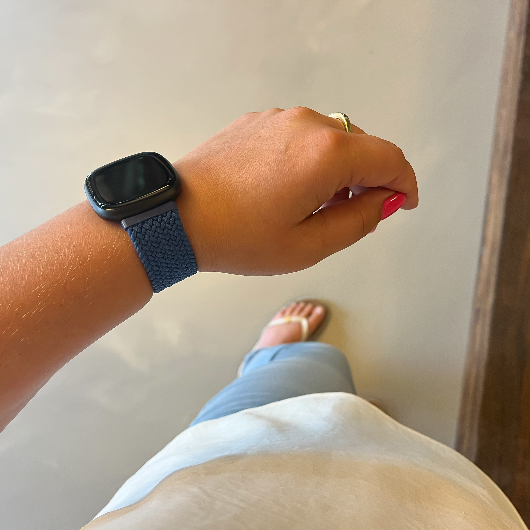 Fitbit Versa 3 / Sense Nylon Braided Solo Strap - Atlantic Blue