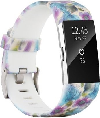 Fitbit Charge 2 Print Sport Strap - Blue Flower