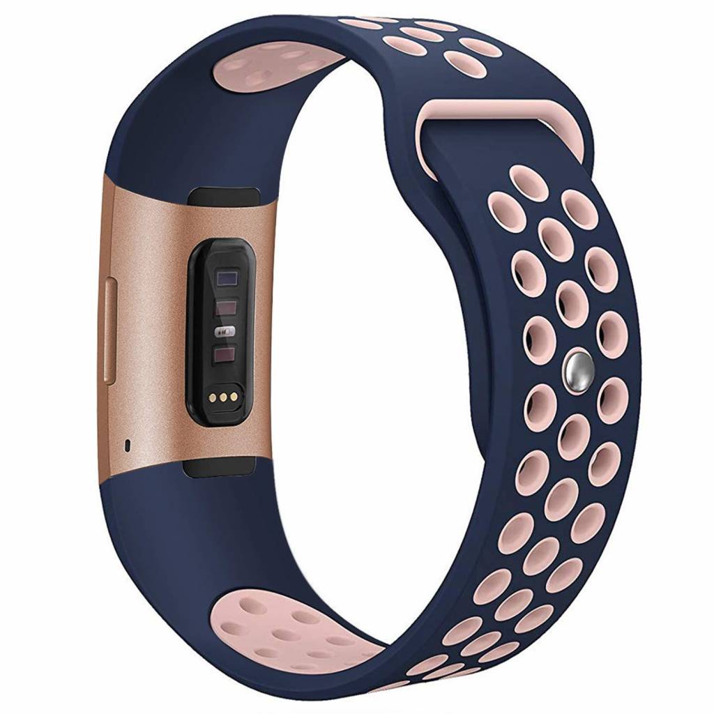 Fitbit Charge 3 &Amp; 4 Double Sport Strap - Dark Blue Pink